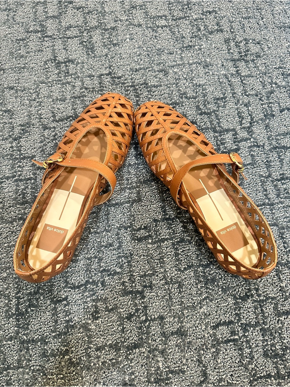 Dolce Vita Bodey Classic Woven Mary Jane Flats in Tan
